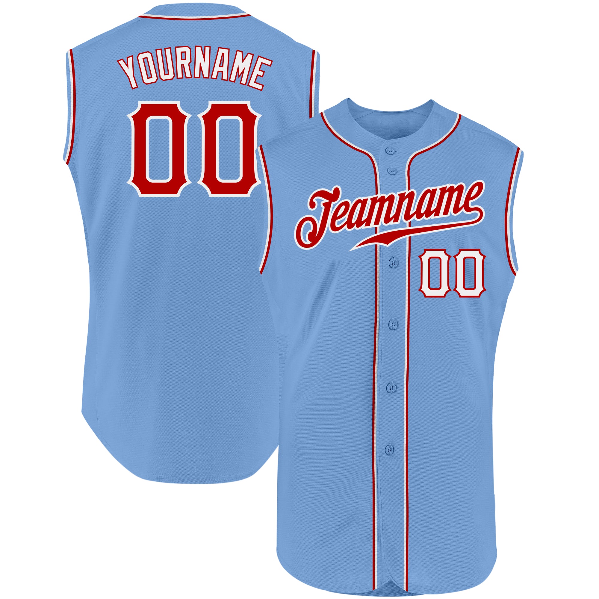 Custom Red Light Blue-White Authentic Baseball Jersey Discount