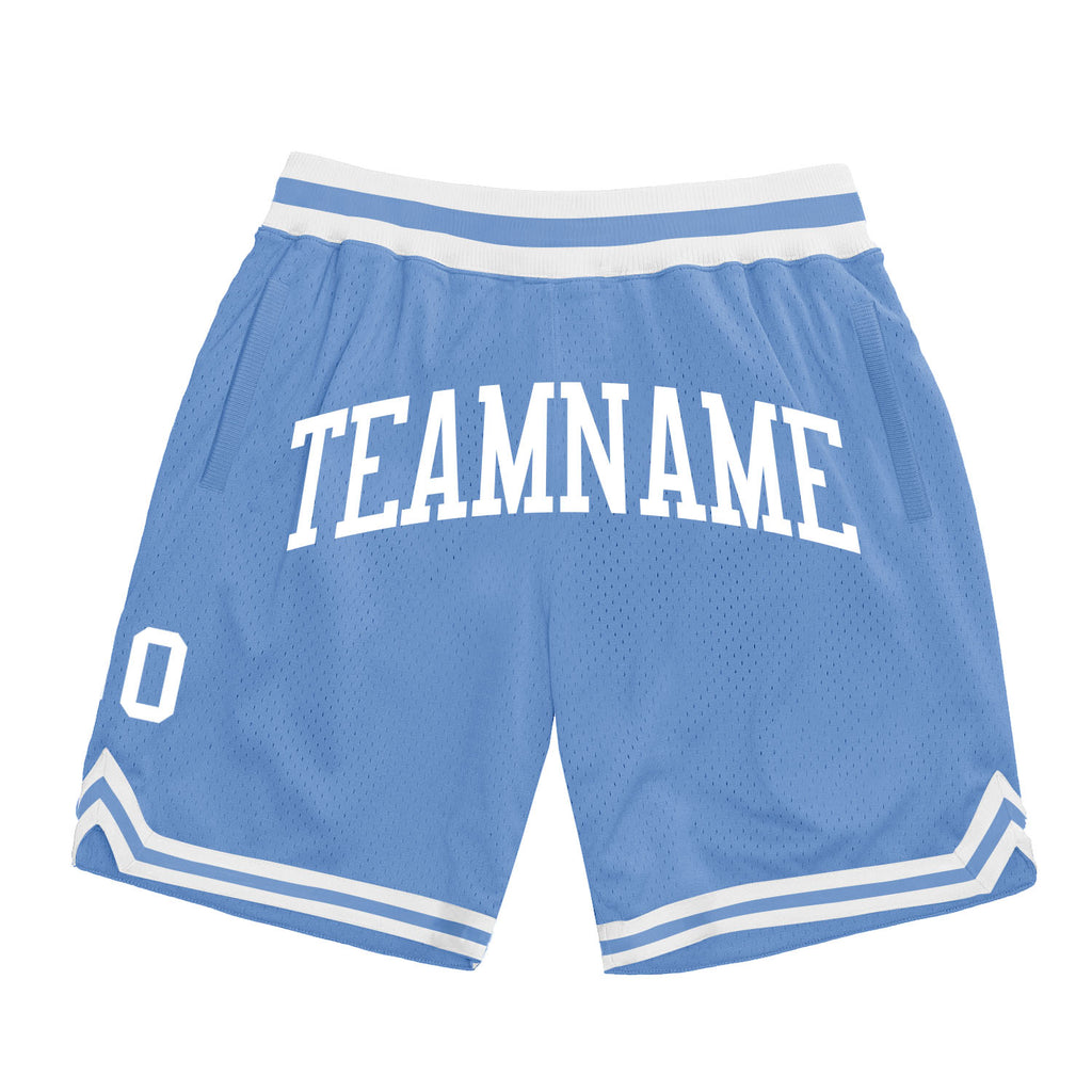 FIITG Custom Light Blue Royal-White Authentic Throwback Basketball Shorts Men's Size:2XL