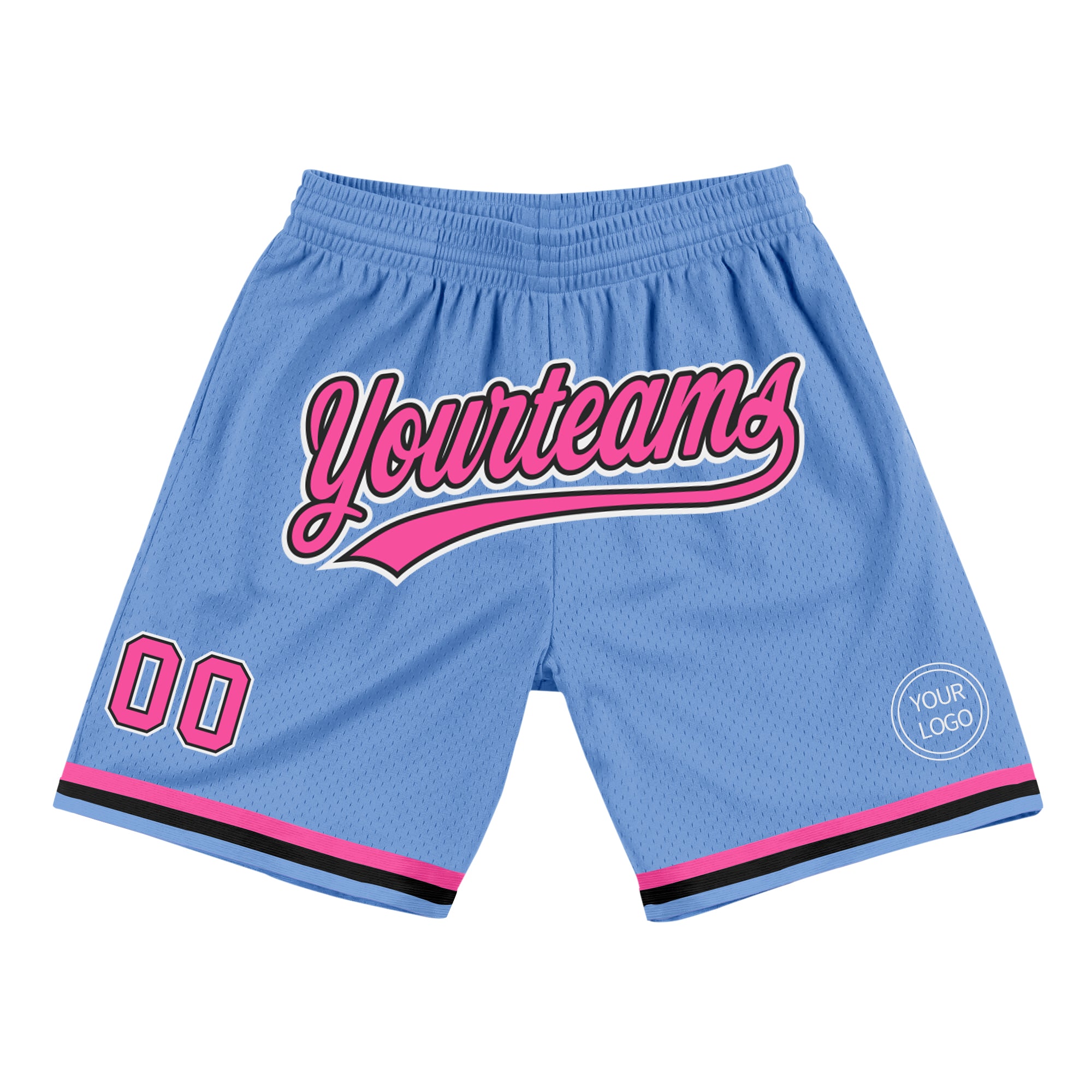 Custom Light Blue Pink-Black Authentic Throwback Split Fashion Basketball  Shorts Fast Shipping – FiitgCustom