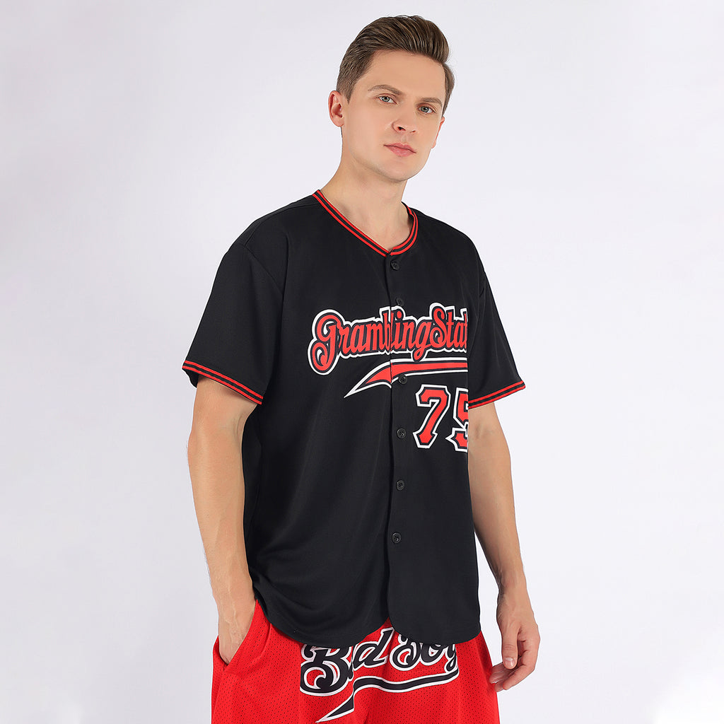 Cheap Custom Black Red-White Authentic Two Tone Baseball Jersey