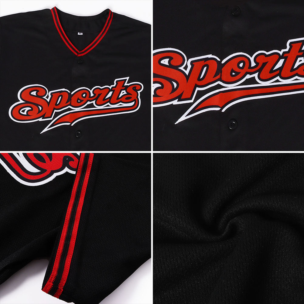 Custom Softball Jersey Red Black Authentic