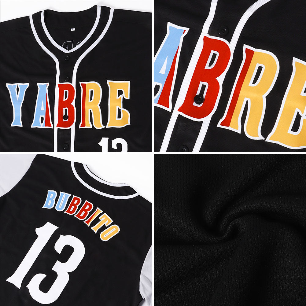 Custom Black Gold-White Authentic Two Tone Baseball Jersey