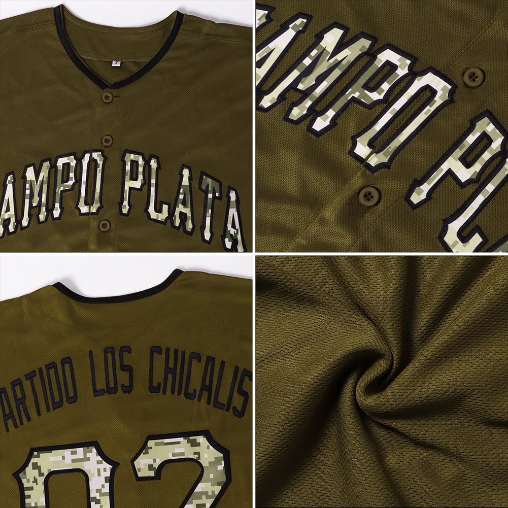 Custom Camo Black-Gray Authentic Salute To Service Baseball Jersey