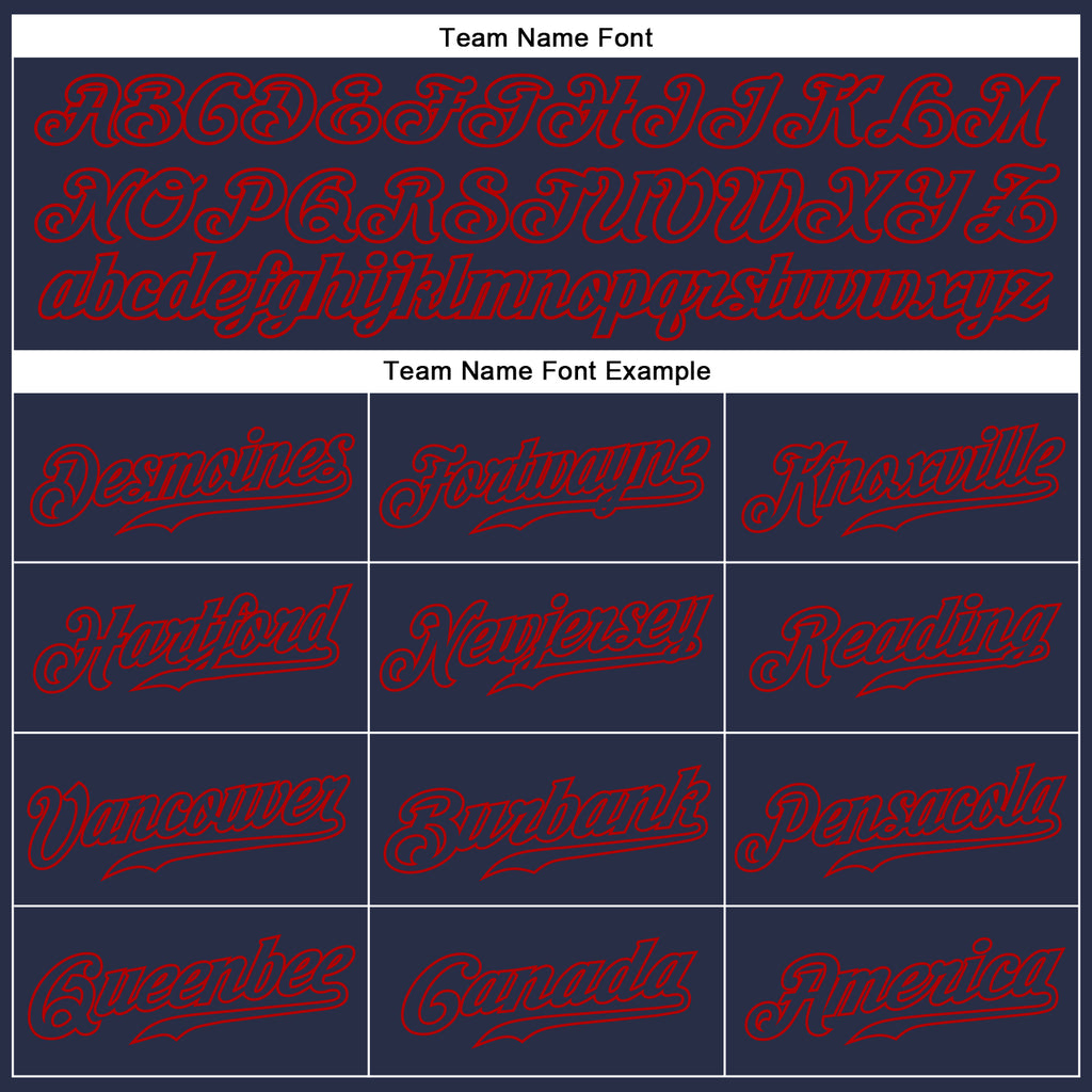 Personalized Navy Blue Red Team Name and Number Baseball 