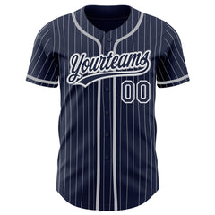 Custom Orange White Pinstripe Navy-White Authentic Baseball Jersey Fast  Shipping – FiitgCustom