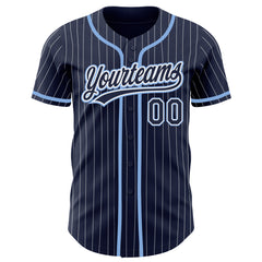 Custom Light Blue White Pinstripe Red-Navy Authentic Baseball Jersey Fast  Shipping – FiitgCustom