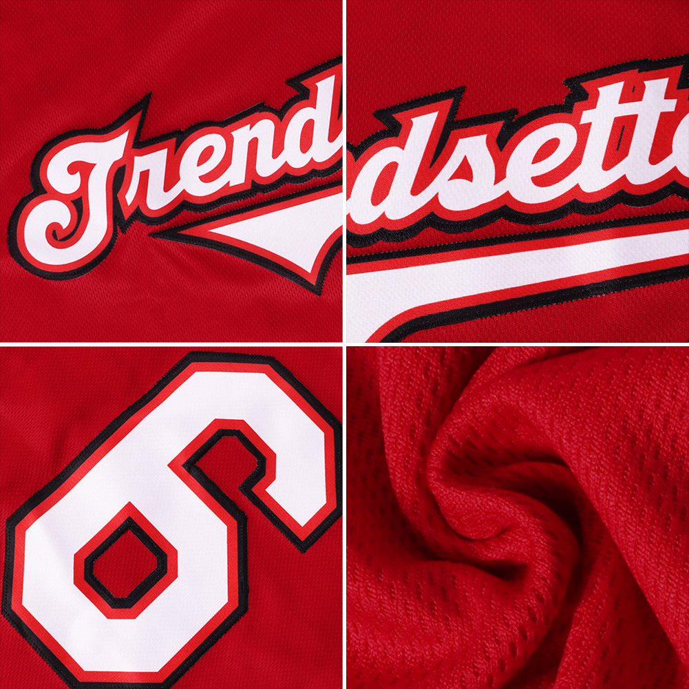 Custom Old Gold Red-White Authentic Baseball Jersey