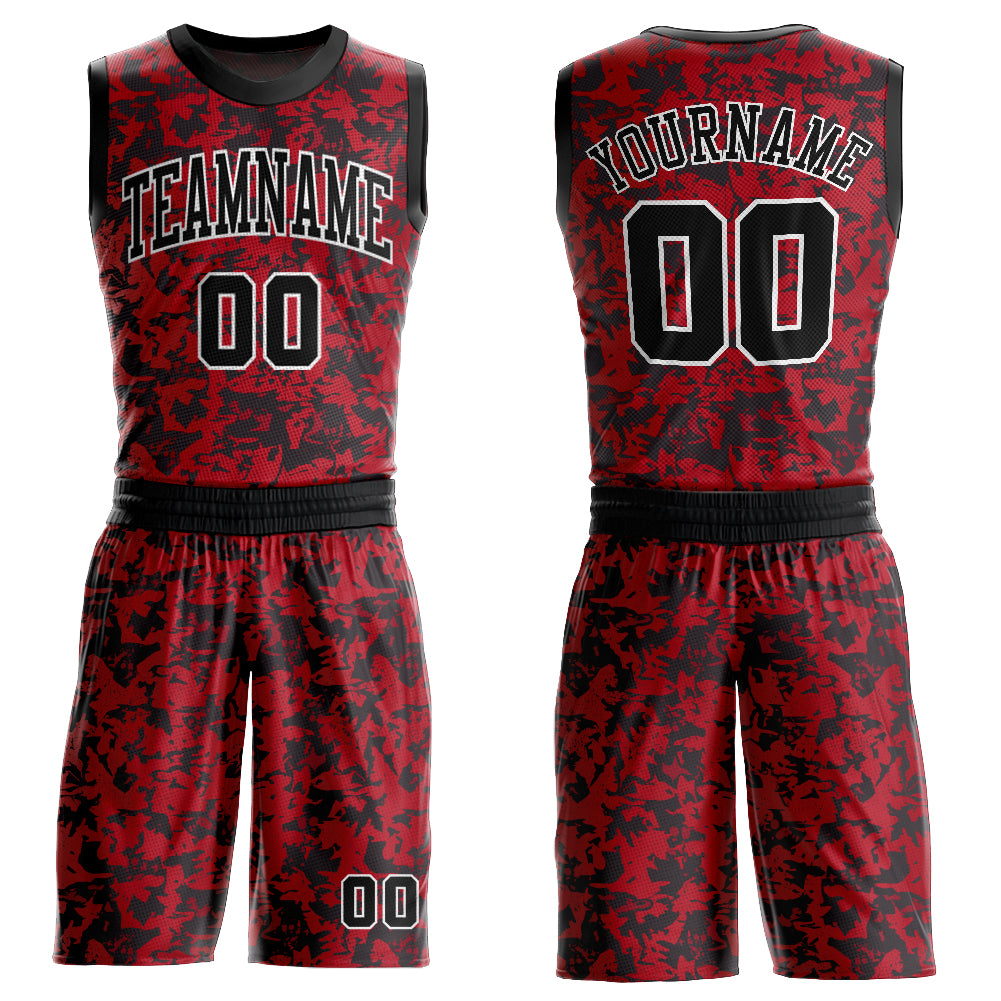 Custom Red Black-Gold Authentic Fade Fashion Basketball Jersey Free  Shipping – Fiitg