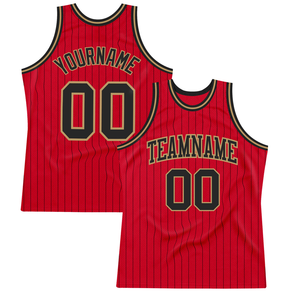 FIITG Custom Basketball Jersey Red Black-Gold Authentic Fade Fashion