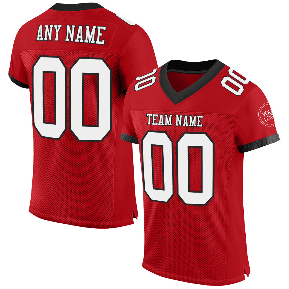 FIITG Custom Football Jersey Black Red-White Mesh Authentic