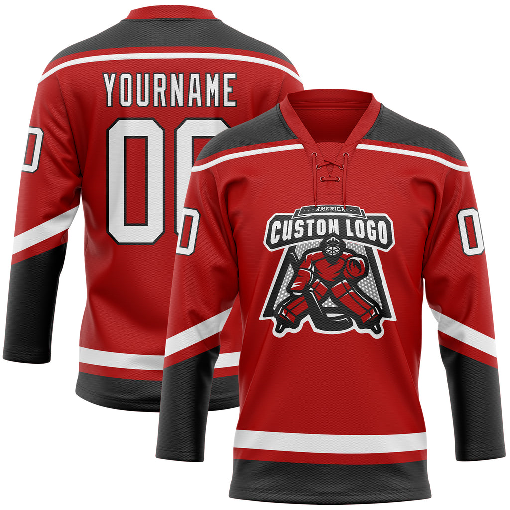 Custom Team Logo Full Sublimation Ice Hockey Jersey Design Laced