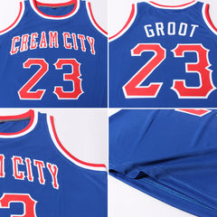 FIITG Custom Basketball Jersey Cream Red-Royal Authentic Throwback Men's Size:3XL