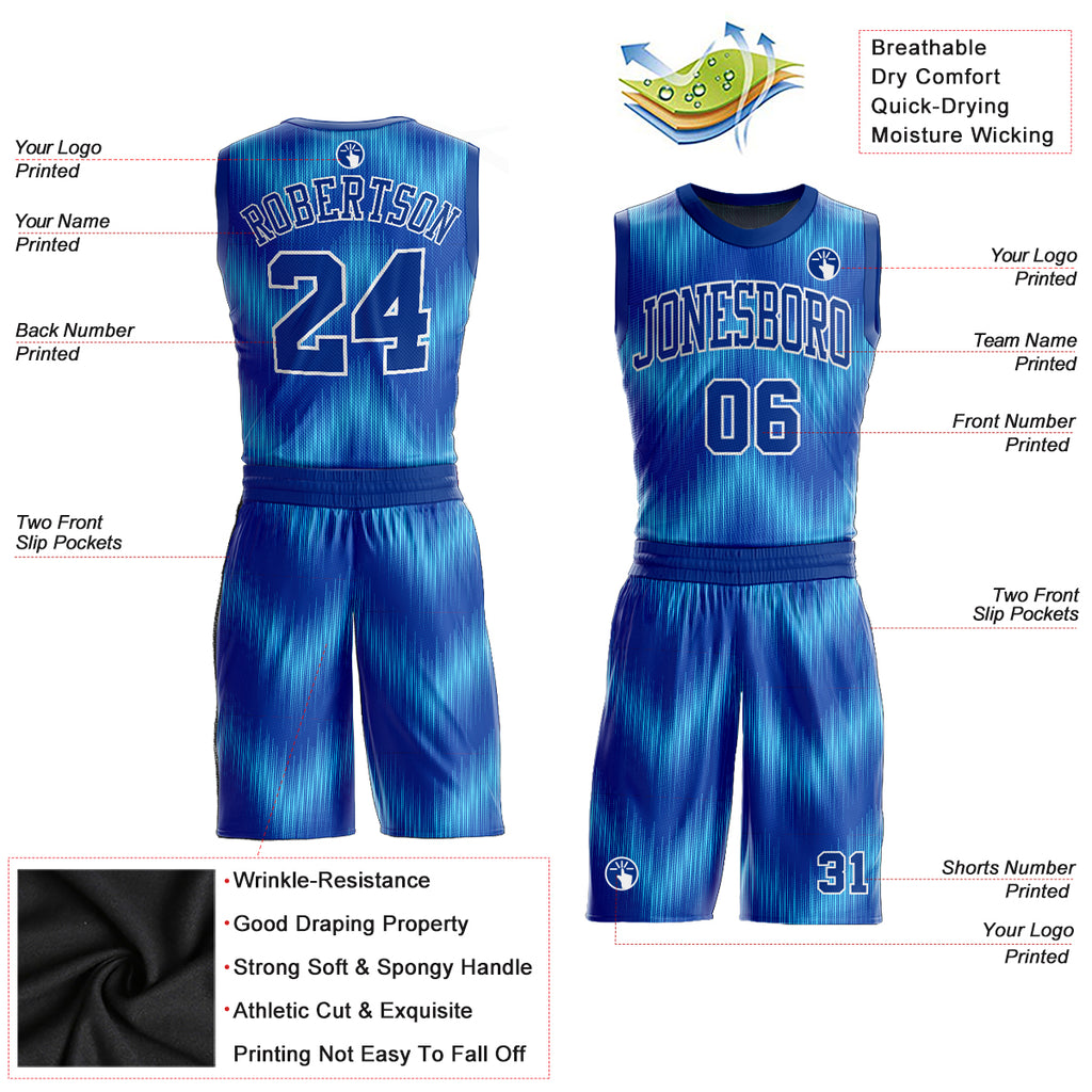 FIITG Custom Basketball Suit Jersey Royal Royal-Light Blue Round Neck Sublimation