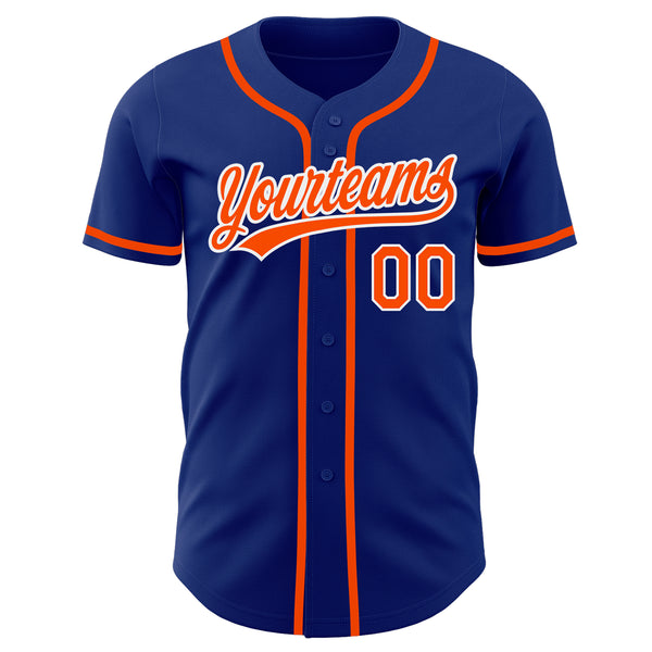 Custom Royal Orange-White Authentic Baseball Jersey