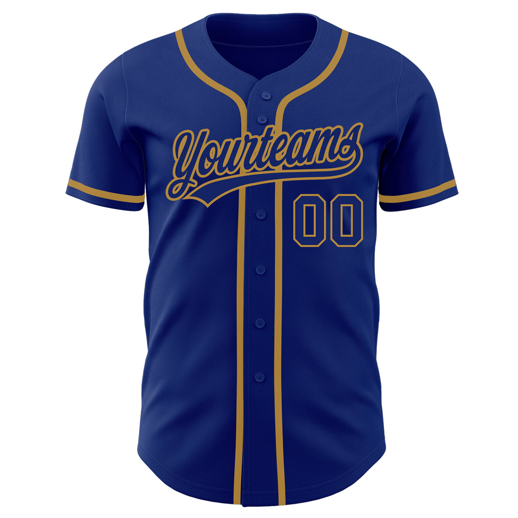 Custom White Old Gold-Royal Authentic Baseball Jersey