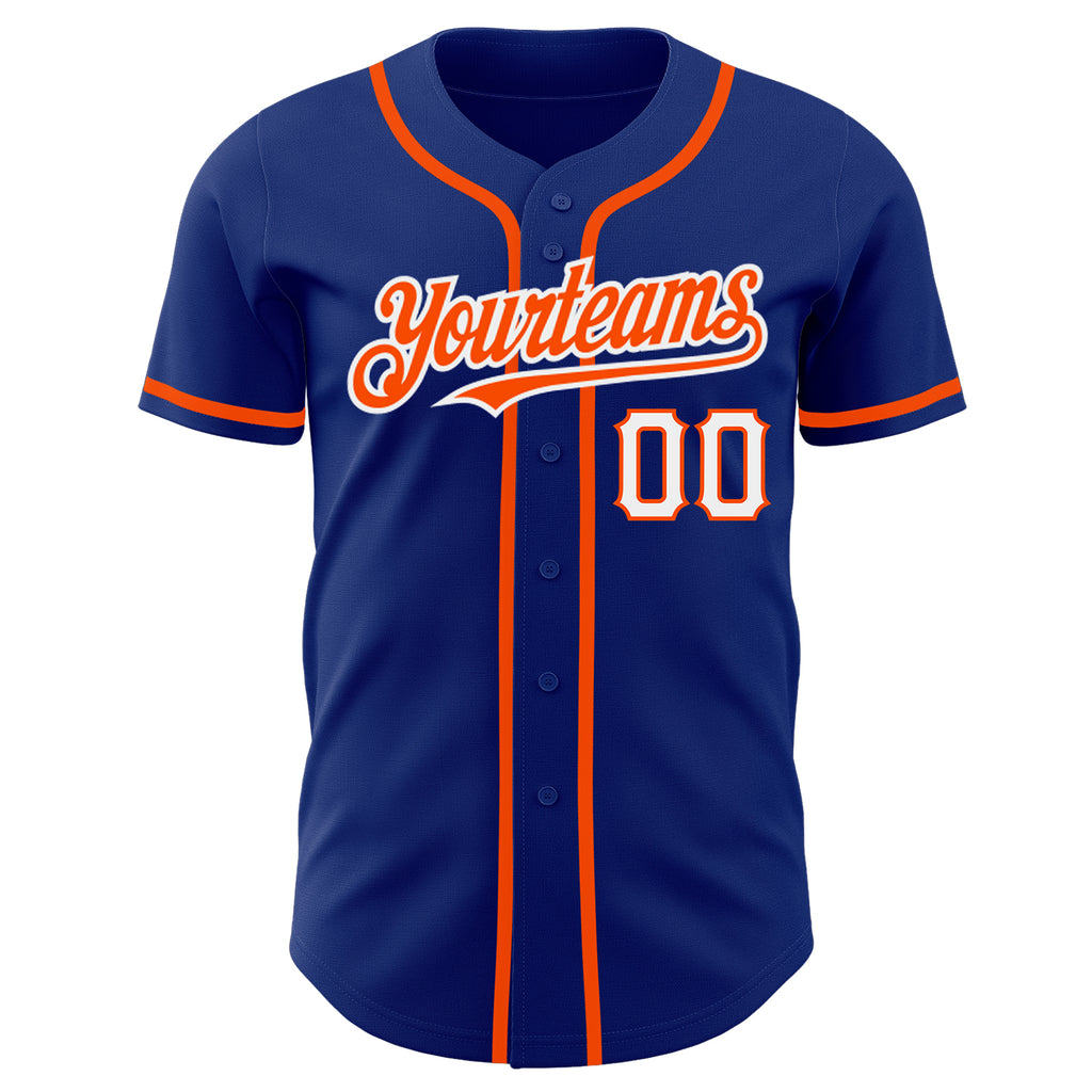 Custom Royal Royal-Orange Authentic Baseball Jersey