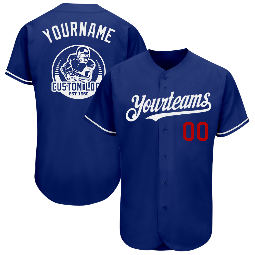 Custom Royal Red-White Authentic Baseball Jersey