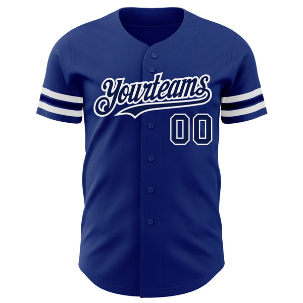 Custom Royal Navy-White Authentic Baseball Jersey