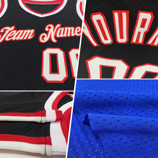 Custom Royal Red-White Authentic Throwback Basketball Jersey