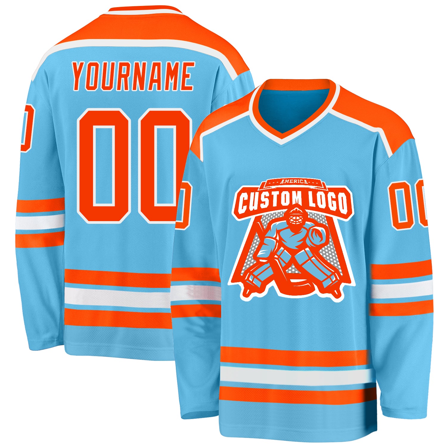 Cheap Custom Orange Black-Old Gold Hockey Jersey Free Shipping