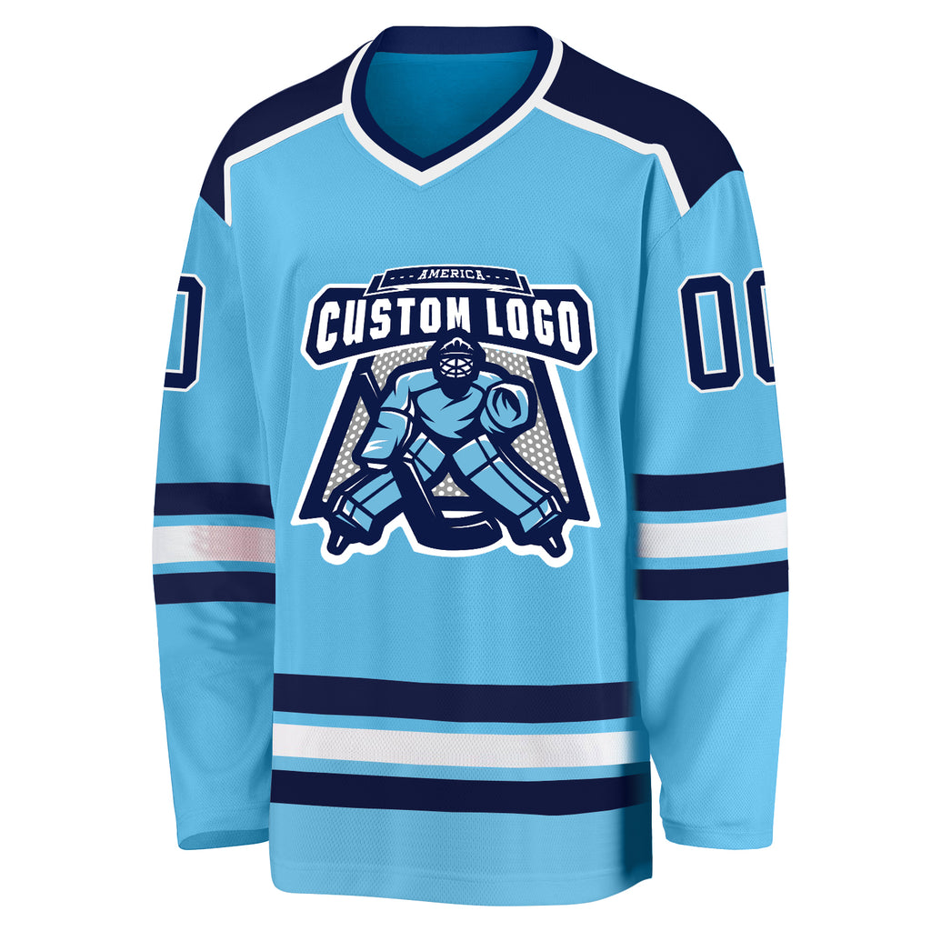 Powder blue 2024 hockey jersey