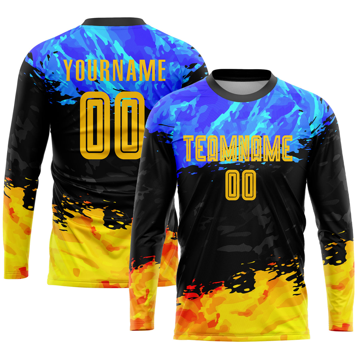 Custom Figure Gold-Royal Sublimation Soccer Uniform Jersey Free ...