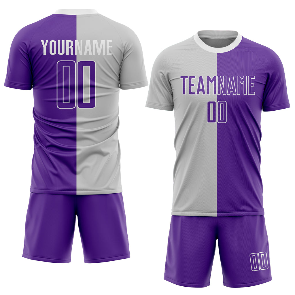 Custom Purple White Sublimation Soccer Uniform Jersey Discount