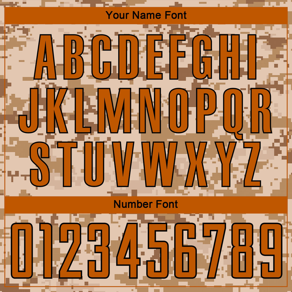 Custom Camo Texas Orange-Brown Sublimation Salute To Service