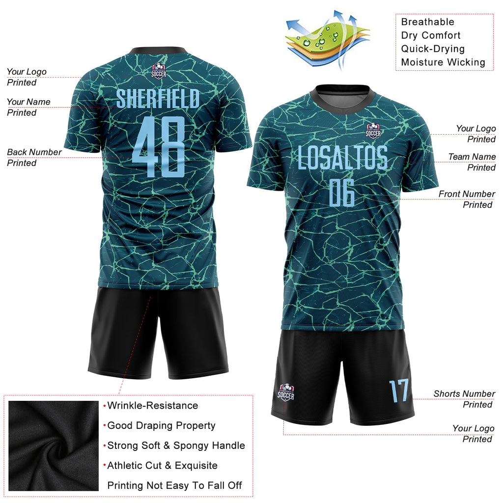 Custom Neon Green Black Sublimation Soccer Uniform Jersey Free