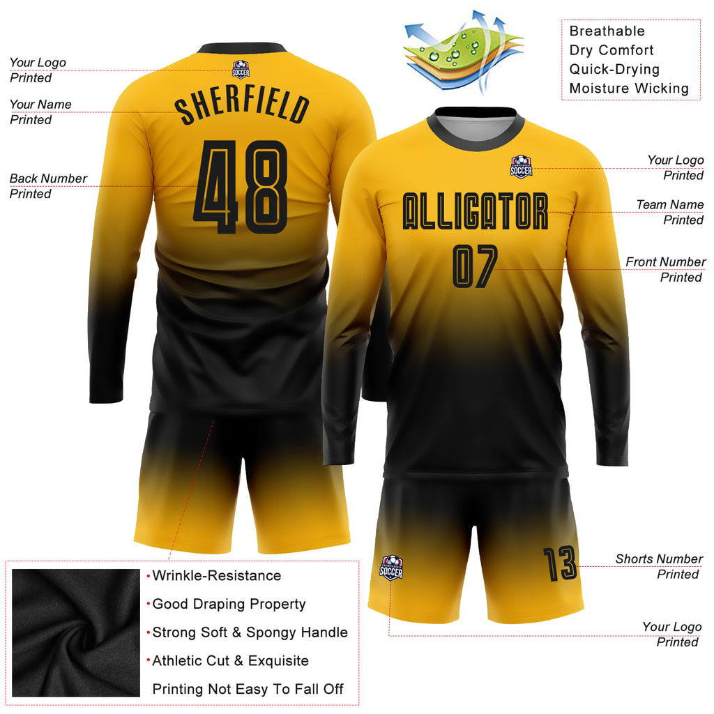 Yellow Thunder Customized Football Team Jersey Design