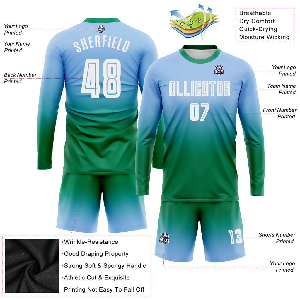 Custom Kelly Green White Red-Black Sublimation Mexican Flag Soccer Uniform  Jersey