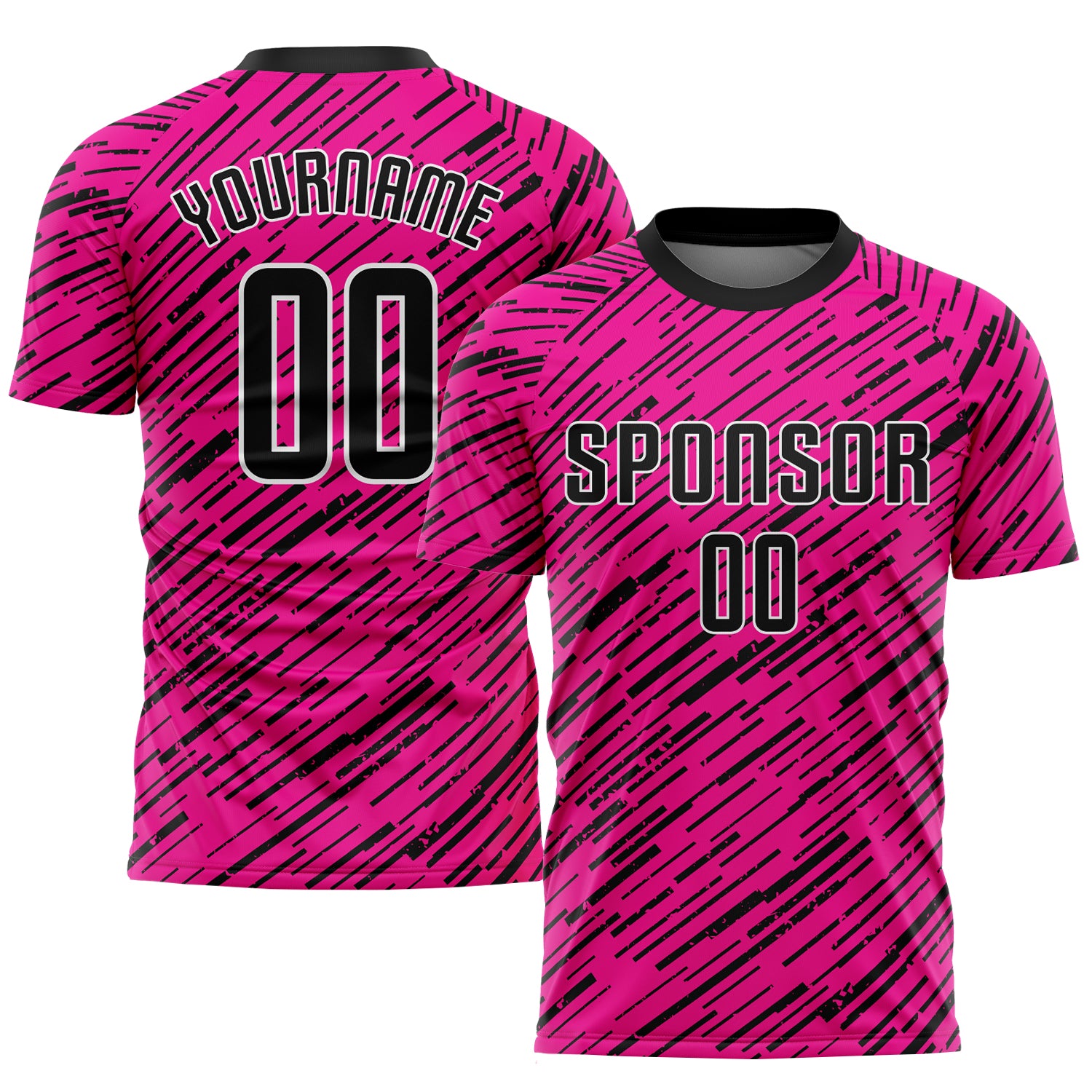 Custom Pink Pink-Black Sublimation Soccer Uniform Jersey Free Shipping –  Fiitg