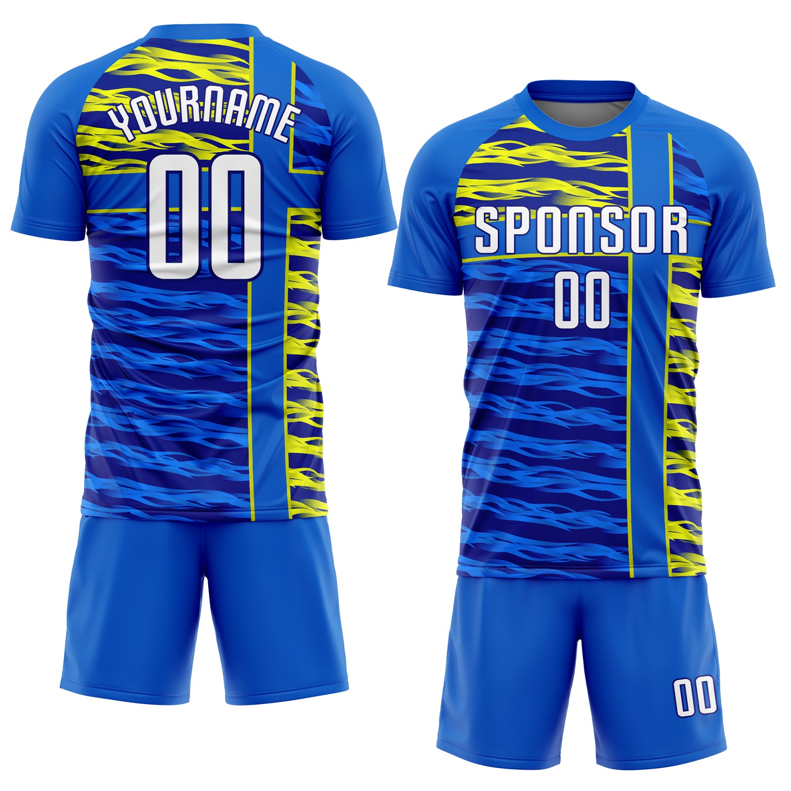 Custom Royal White Navy-Gold Sublimation Soccer Uniform Jersey