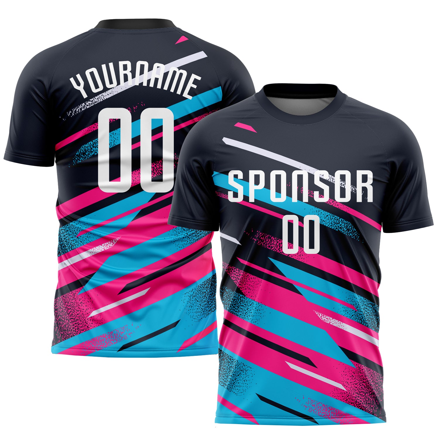 Custom Black Black Light Blue-Pink Sublimation Soccer Uniform Jersey Fast  Shipping – FiitgCustom