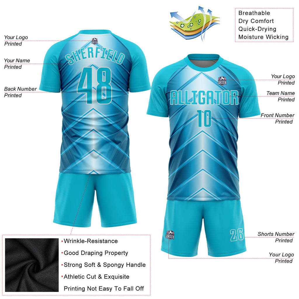 Custom Teal Pink-Cream Sublimation Soccer Uniform Jersey Free Shipping –  Fiitg