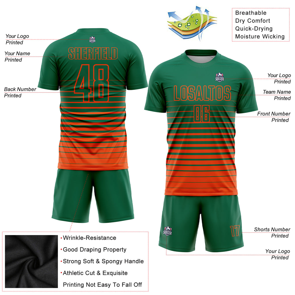 Cheap Custom Orange White Sublimation Soccer Uniform Jersey Free