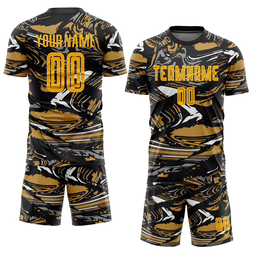 Yellow Thunder Customized Football Team Jersey Design