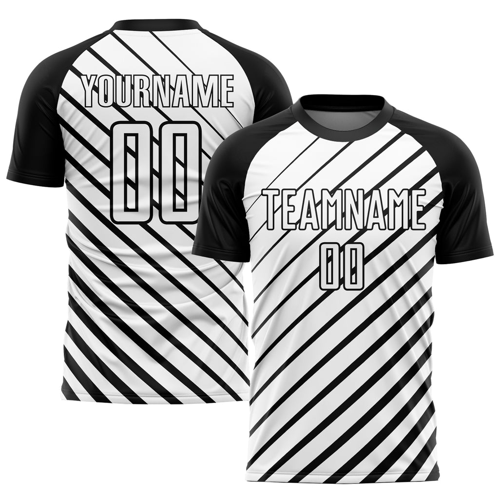 Custom Black White Sublimation Soccer Uniform Jersey