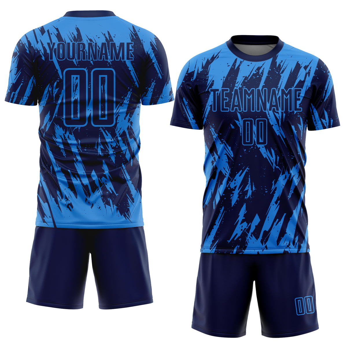 Custom Electric Blue Navy Sublimation Soccer Uniform Jersey Free ...