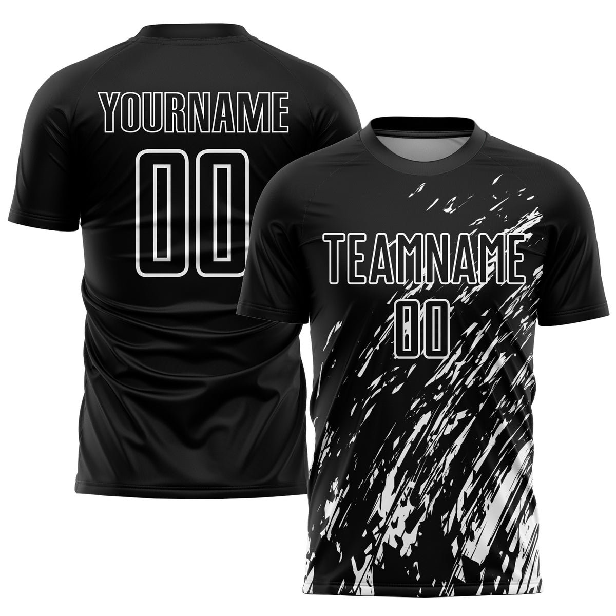 Custom Black White Sublimation Soccer Uniform Jersey Free Shipping – Fiitg