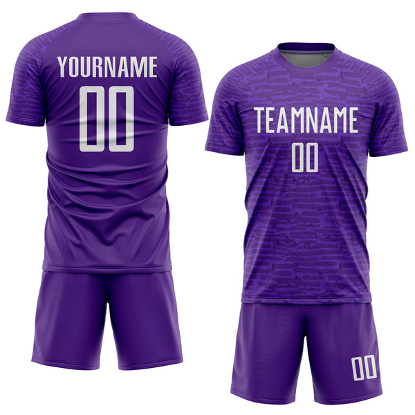 Custom Purple White Sublimation Soccer Uniform Jersey