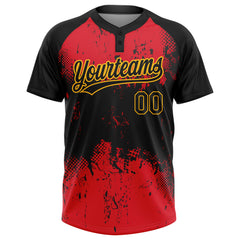 Cheap Custom Red Black-Gold Two-Button Softball Jersey Free Shipping –  CustomJerseysPro