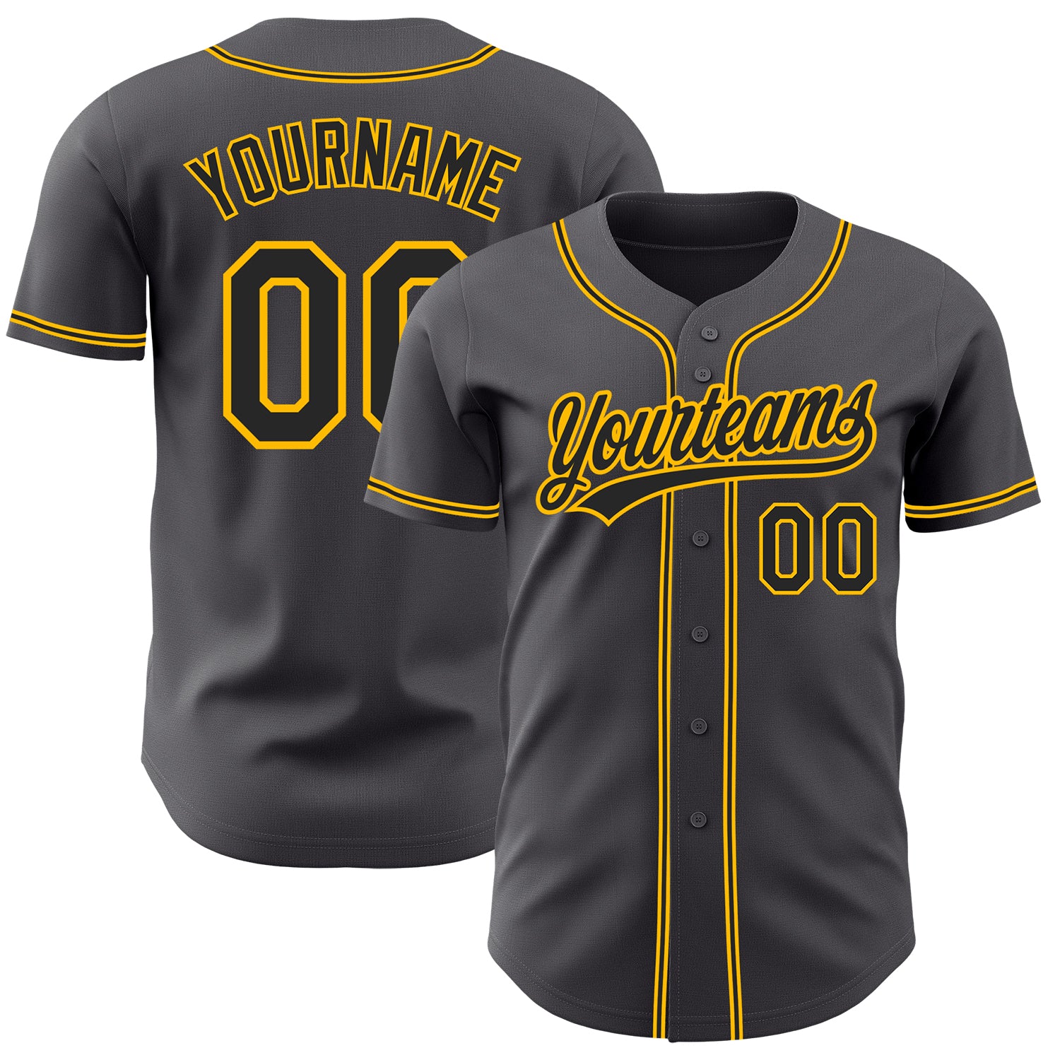 Creat Baseball Authentic Gray Black Gold Jersey – FiitgCustom