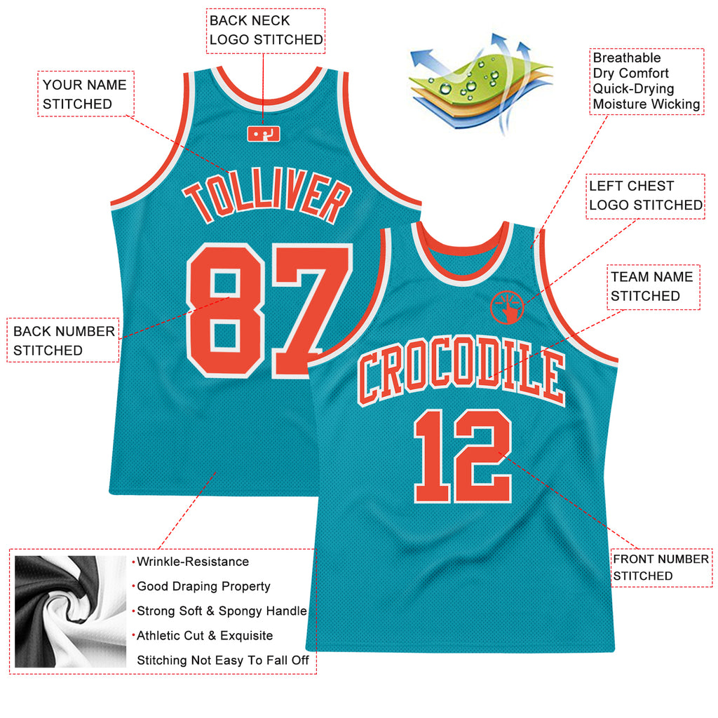 Custom Teal White Pinstripe Orange-White Authentic Basketball Jersey Free  Shipping – Fiitg