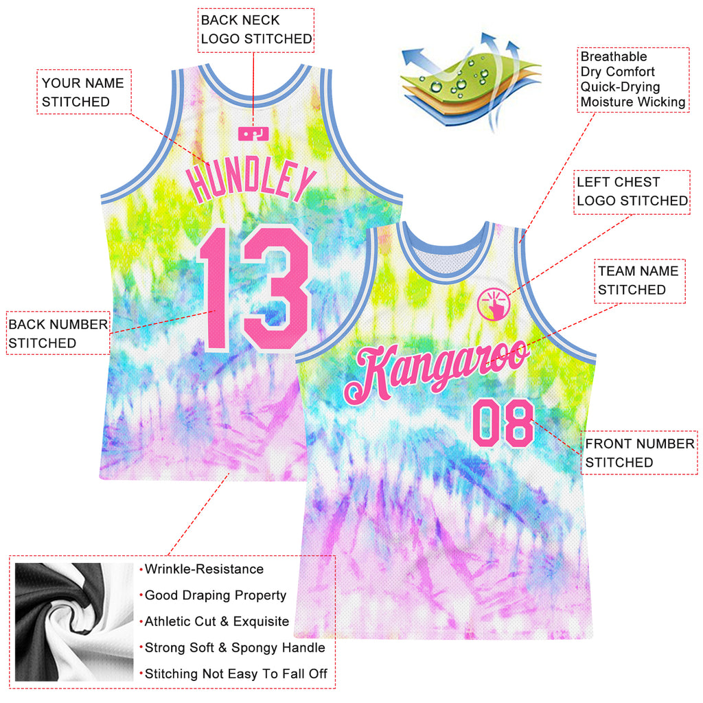 Custom Figure Pink-Gold Music Festival Round Neck Sublimation Basketball  Suit Jersey Fast Shipping – FiitgCustom
