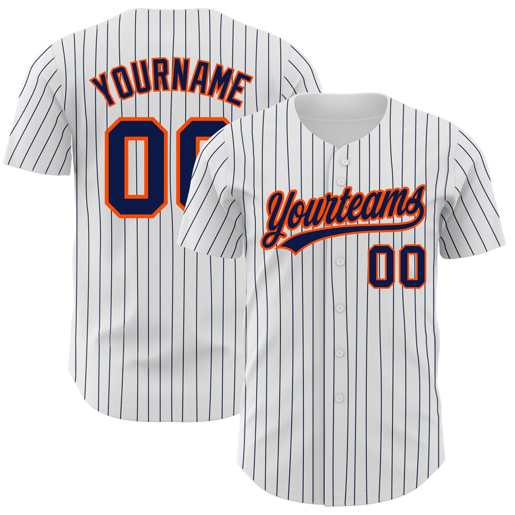 Orange Navy-White CUSTOM Baseball Jersey 