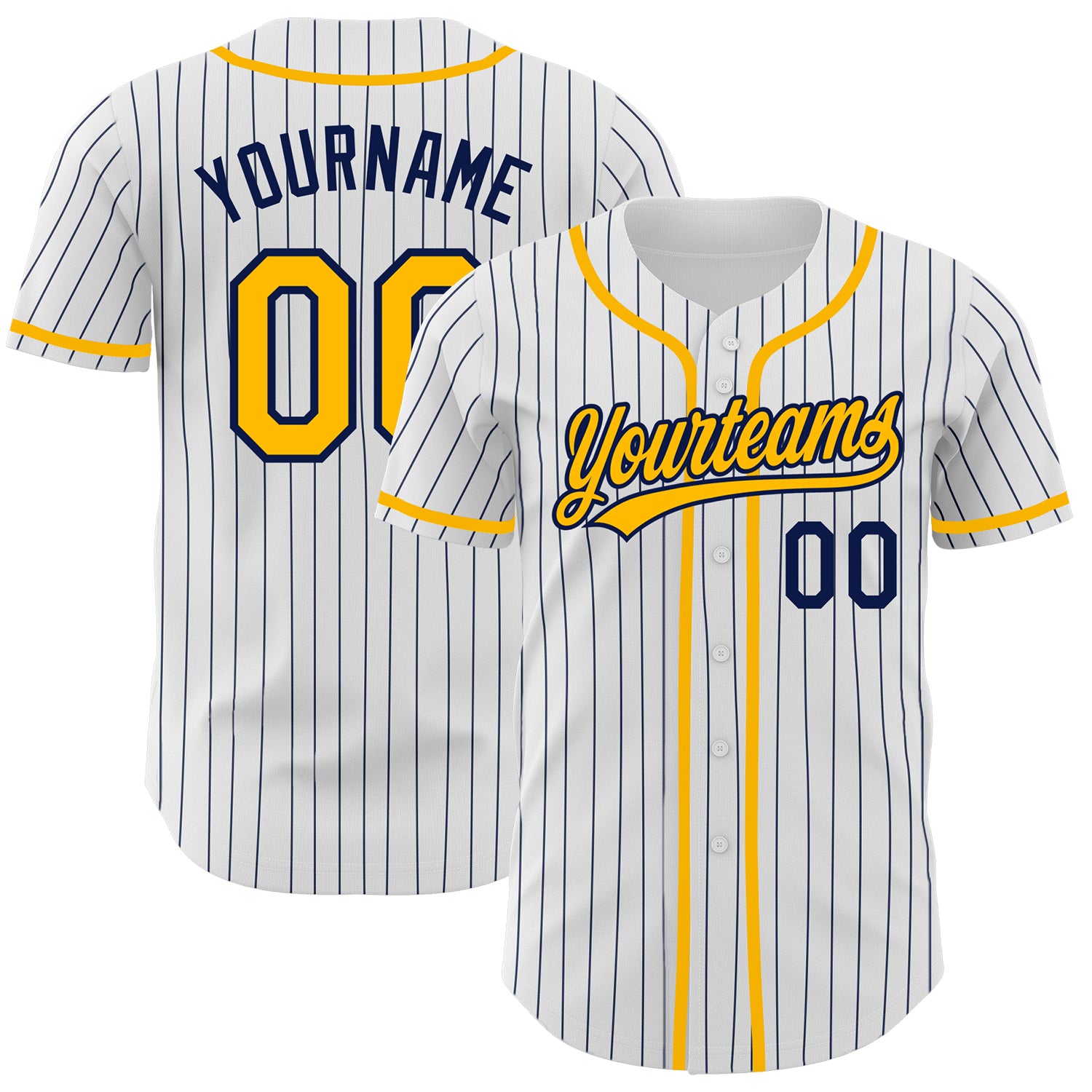 Custom Navy White Pinstripe White-Old Gold Authentic Baseball Jersey Fast  Shipping – FiitgCustom