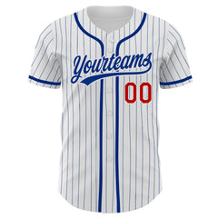 Creat Baseball Authentic White Royal Strip Royal Red Jersey – FiitgCustom