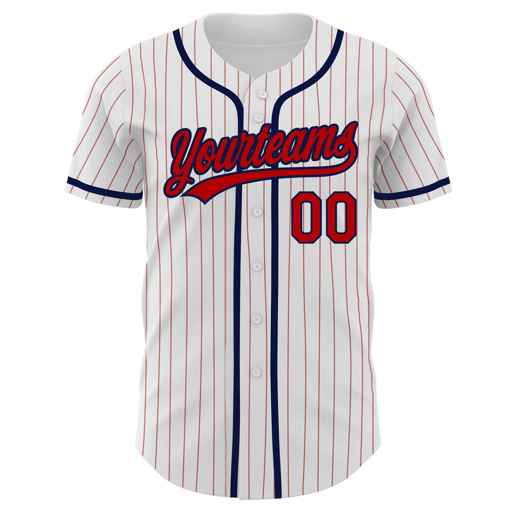 Custom Navy Red-White Authentic Baseball Jersey Discount