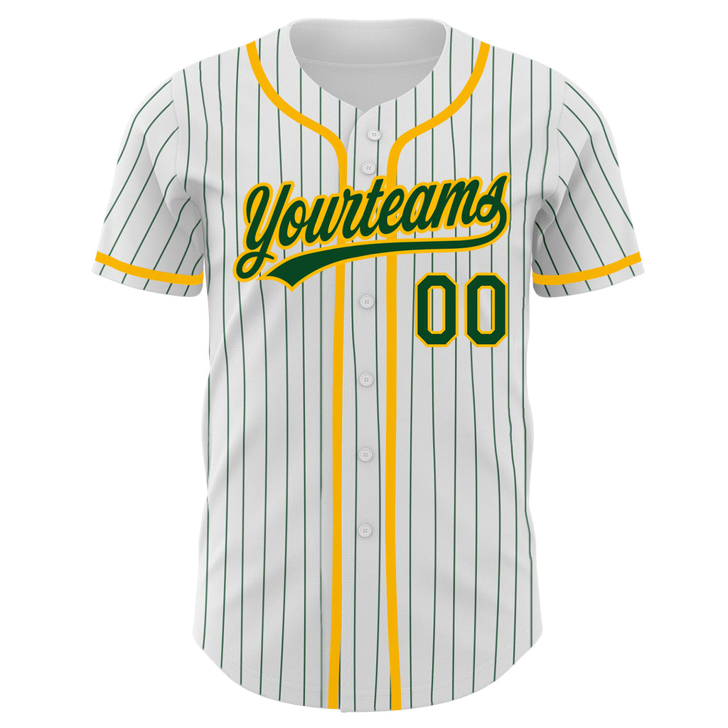 Custom Green Gray-White Authentic Baseball Jersey